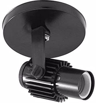 Spot Aletado Simples Tipo Trilho Eletrificado Sobrepor Tubinho E-27 Preto Luminária Articulado Decoração Teto/ Parede