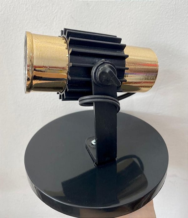 Spot Aletado Simples  Tipo Trilho Eletrificado Sobrepor Tubinho E-27 Dourado Luminária Articulado Decoração Teto/ Parede
