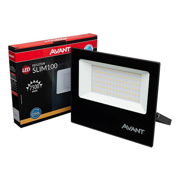 Refletor led Amarelo 3000K 100w Bivolt Avant Projetor Holofot Bivolt Luz Amarela IP65 Resistente Água Poeira Uso Externo