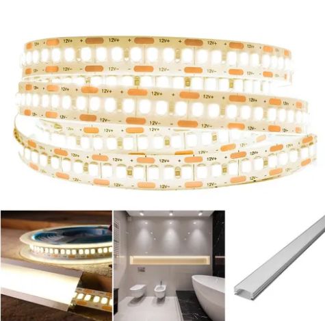 Fita led 240 leds 2835 5M 12V Branco Neutro 4000K 24W/Metro Para perfil, sanca, tabica, espelhos, cortineiro, móveis..