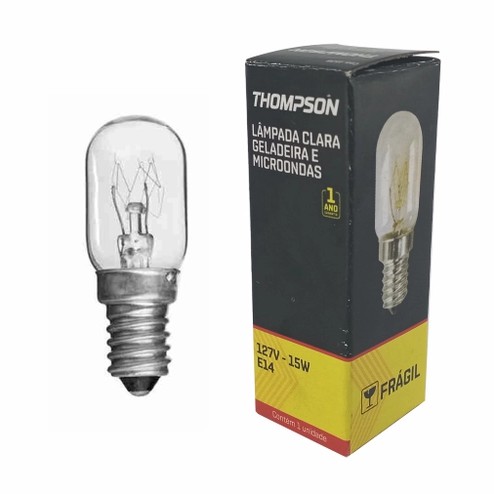 Lâmpada para Microondas e Geladeira 15W 110V Bocal E14 Thompson - 1 Ano de Garantia