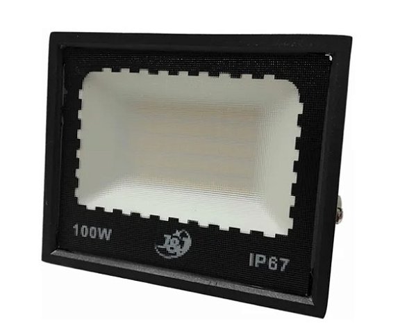 Refletor Led Slim 100W Branco Frio Holofote Bivolt 10000 Lumens 6500K Resistente a Água e Poeira IP67 Externo