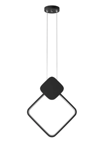 Luminária Pendente Led Quadrado 18W Preto 3000K Luz Branco Quente Moderno, Clean e Minimalista