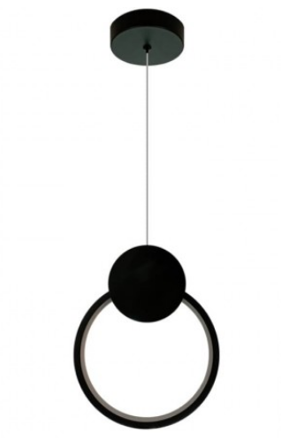 Luminária Pendente Led Redondo 18W Preto 3000K Luz Branco Quente Moderno, Clean e Minimalista
