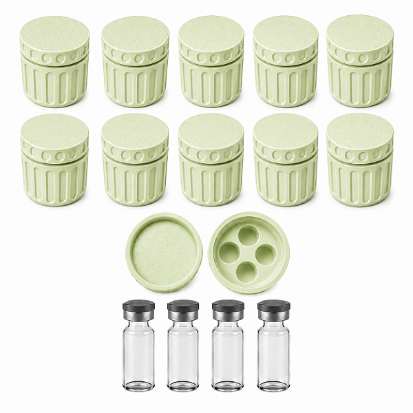 Estojo Case Porta Ampolas Verde Pistache Capacidade 4 Frascos 3ml Pack 10 Unidades