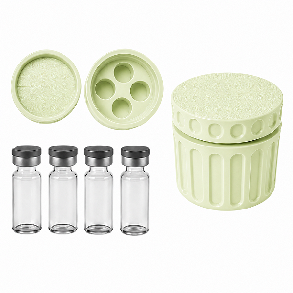 Estojo Case Porta Ampolas Verde Pistache Capacidade 4 Frascos 3ml
