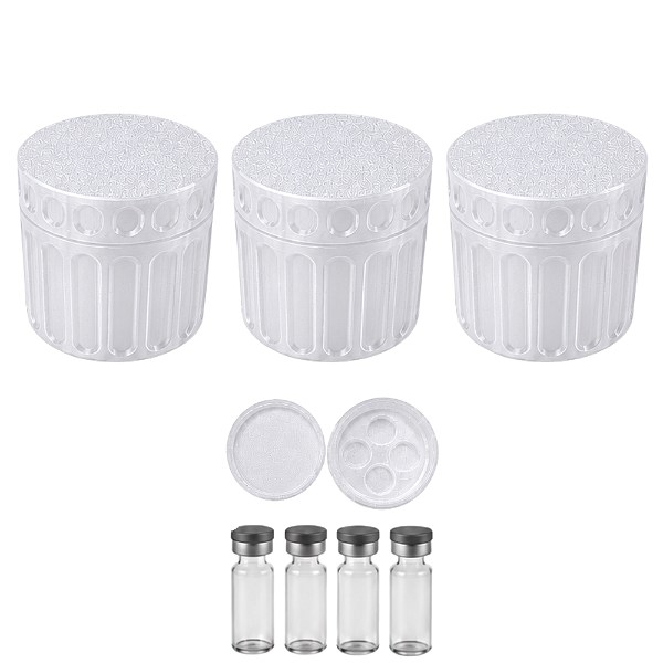 Estojo Case Porta Ampolas Transparente Capacidade 4 Frascos 3ml Pack 3 Unidades