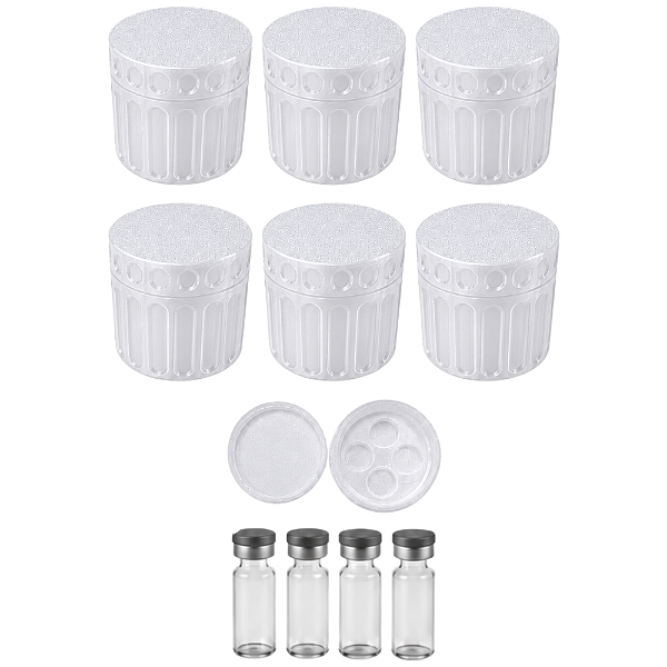 Estojo Case Porta Ampolas Transparente Capacidade 4 Frascos 3ml Pack 6 Unidades