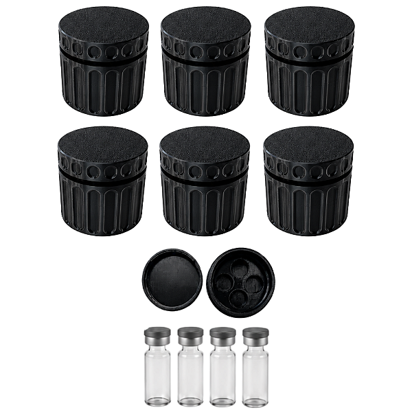 Estojo Case Porta Ampolas Preto Capacidade 4 Frascos 3ml Pack 6 Unidades