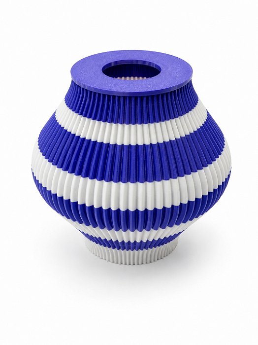 Base Orgânica abajur P Listrada Amalfitana Plastico PETG Soquete E27 Base Luminária Decorativa RD Imports