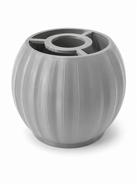 Base Redonda Abajur M Cinza Vincos Plastico PETG Soquete E27 Base Luminária Decorativa RD Imports