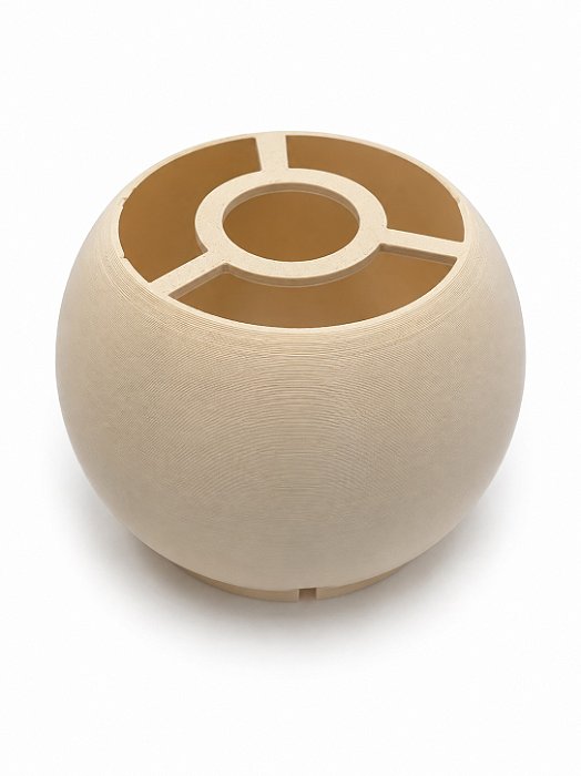 Base Redonda Abajur P Bege Lisa Plastico PETG Soquete E27 Base Luminária Decorativa RD Imports