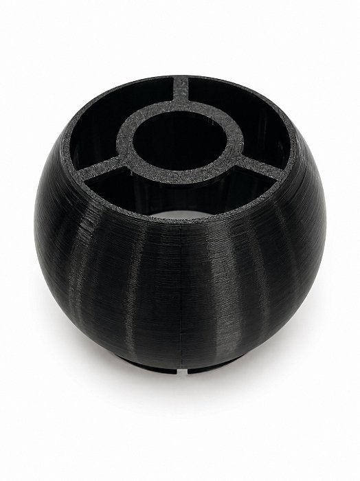 Base Redonda Abajur P Preta Lisa Plastico PETG Soquete E27 Base Luminária Decorativa RD Imports