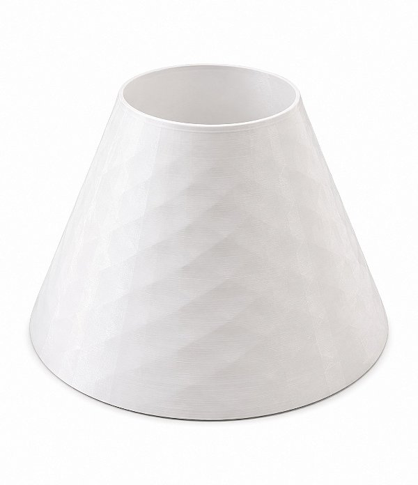 Cúpula Abajur Cônica M Branca Grega Plastico PETG Soquete E27 Luminária Decorativa RD Imports