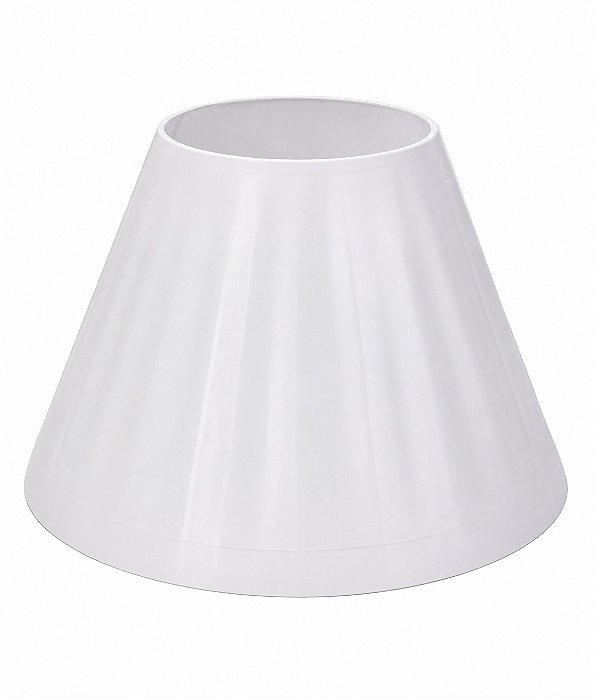 Cúpula Abajur Cônica M Branca Vincos Plástico PETG Soquete E27 Luminária Decorativa RD Imports