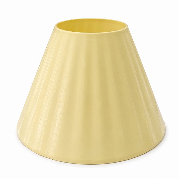 Cúpula Abajur Cônica M Manteiga Vincos Plástico PETG Soquete E27 Luminária Decorativa RD Imports