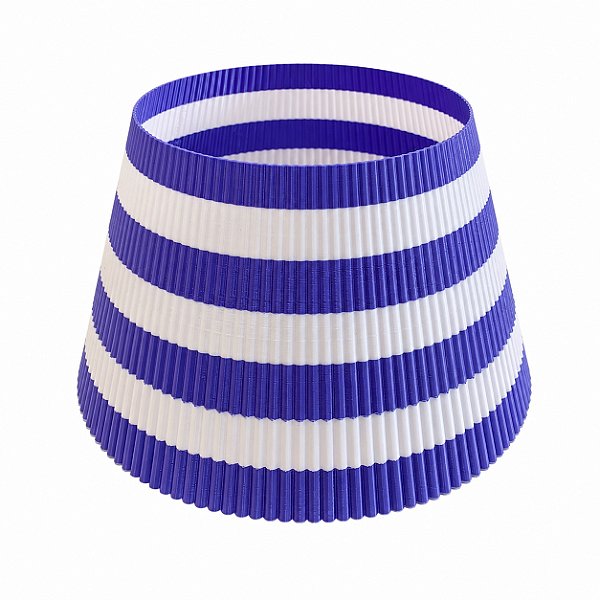 Cúpula Abajur Cônica P Listrada Amalfitana Plástico PETG Soquete E27 Luminária Decorativa RD Imports