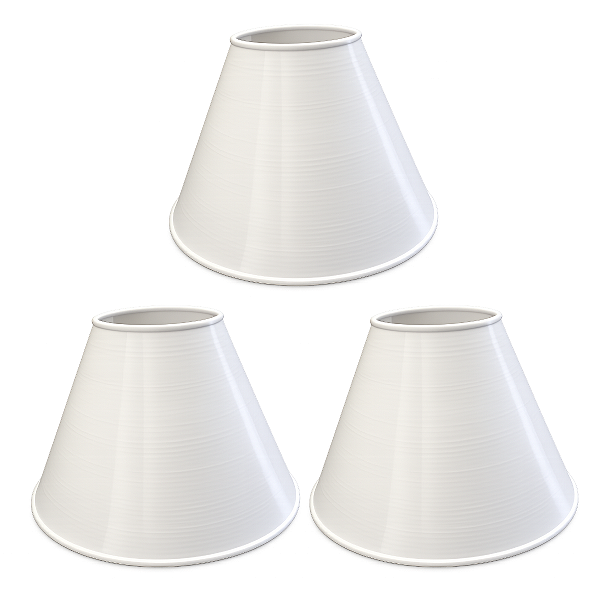 Cúpula Cônica de Abajur Decorativa Branca Lisa Soquete E27 Tamanho G Pack 3 RD Imports