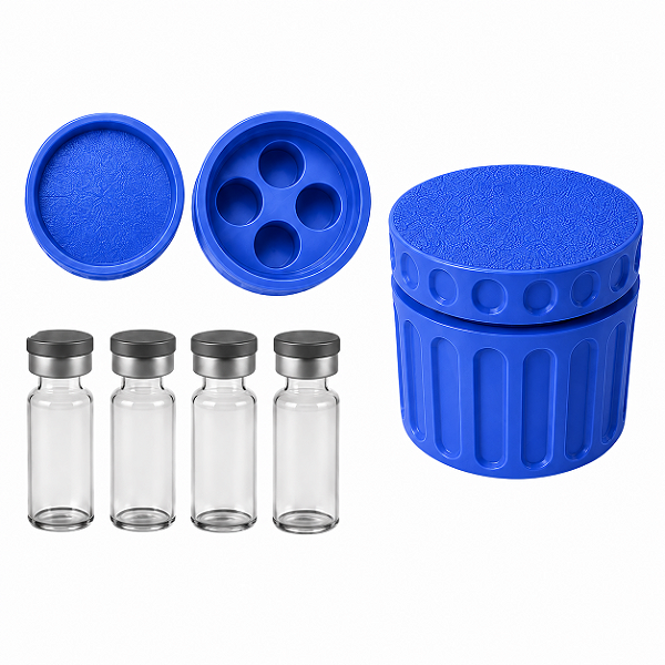 Estojo Case Porta Ampolas Azul Praia Capacidade 4 Frascos 3ml