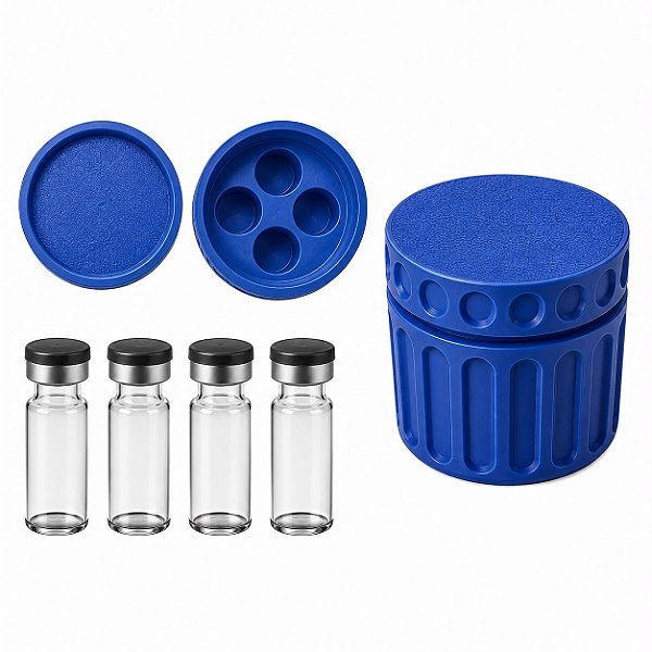 Estojo Case Porta Ampolas Azul Royal Capacidade 4 Frascos 3ml