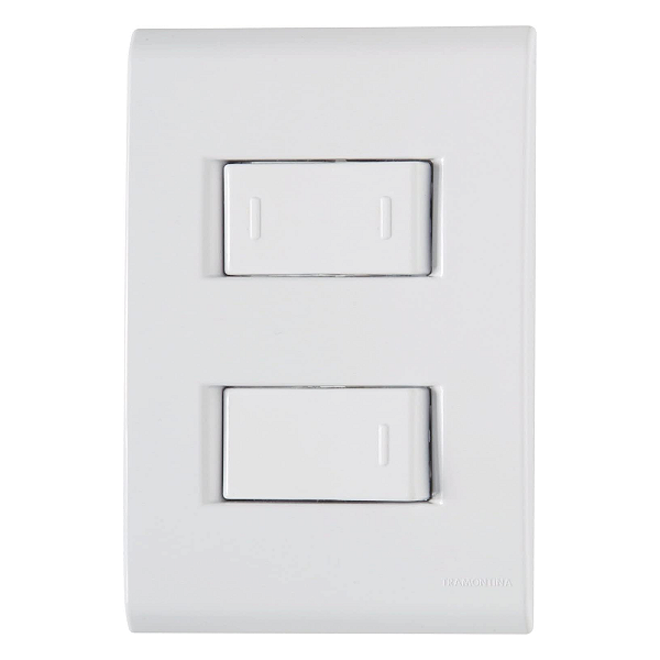 Conjunto 1 Interruptor Simples + 1 Interruptor Paralelo 10A/250V 57170/045 Branco Liz Tramontina