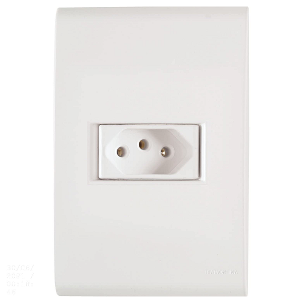 Conjunto 1 Tomada 2P+T 20A/250V 57170/213 Branco Liz Tramontina