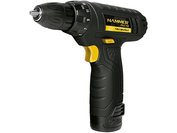 Furadeira E Parafusadeira Hammer Bateria Lítio 12v Bivolt ( 6 meses de Garantia)