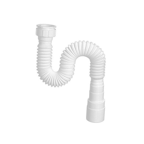 Sifão Flexível Sanfonado Universal Branco Extensível PVC