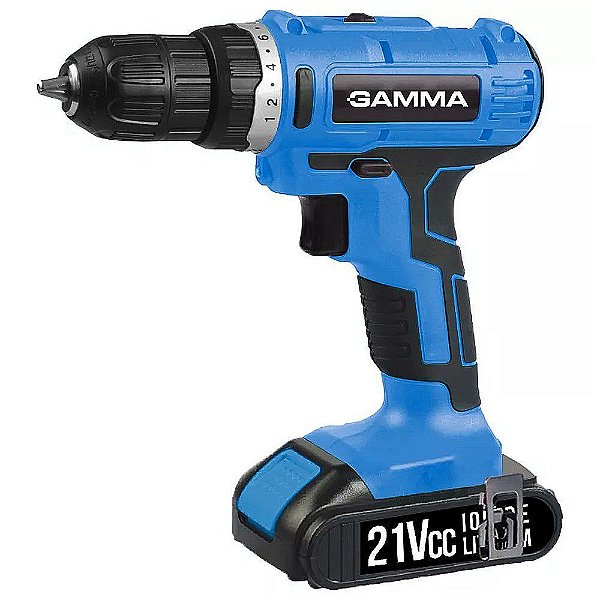 Parafusadeira e Furadeira à Bateria Gamma Profissional 21V 3/8" 10mm Bivolt G12103/BR  (1 Ano Garantia)