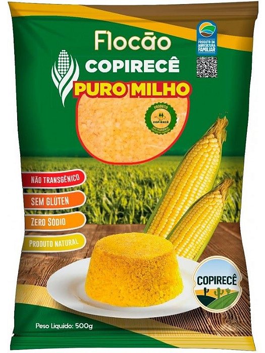 Flocão Puro de Milho Não Transgênico 500g - Copirece