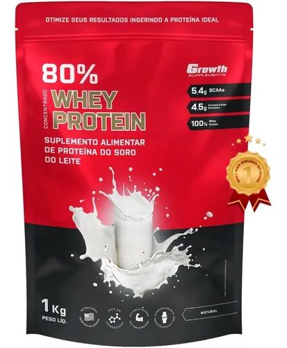 (top) Whey Protein Concentrado 80% 1kg - Growth Suplementos