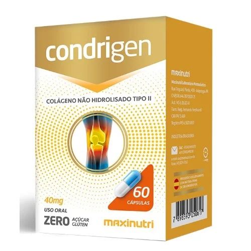 Condrigen (Colageno Tipo II) 60 Caps - Maxinutri