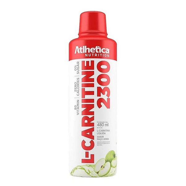 L CARNITINE 2300 480ML ATLHETICA  SABOR MAÇÃ VERDE
