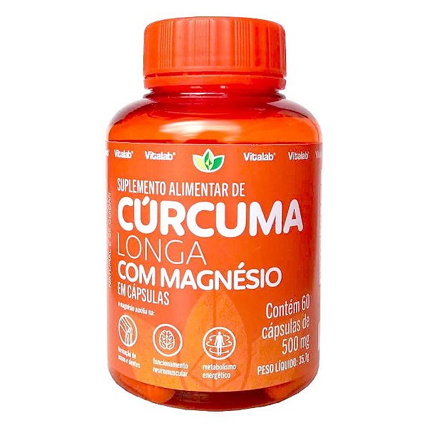 Curcuma Longa com Magnésio 60 caps Vitalab