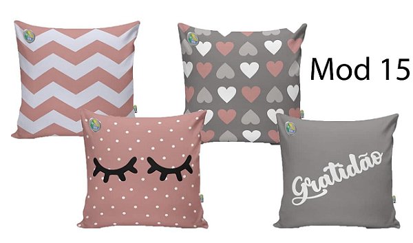 Kit com 4 Almofadas 30 x30 cm para decoração