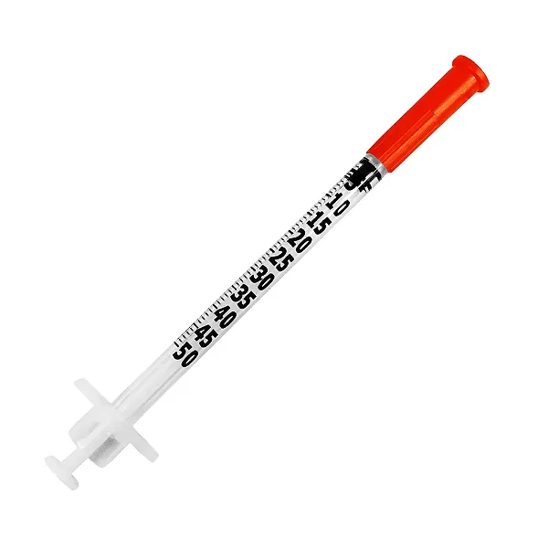 Seringa Insulina 0,5mL 50UI Agulha Fixa 6x0,25mm 31G 1 uni.