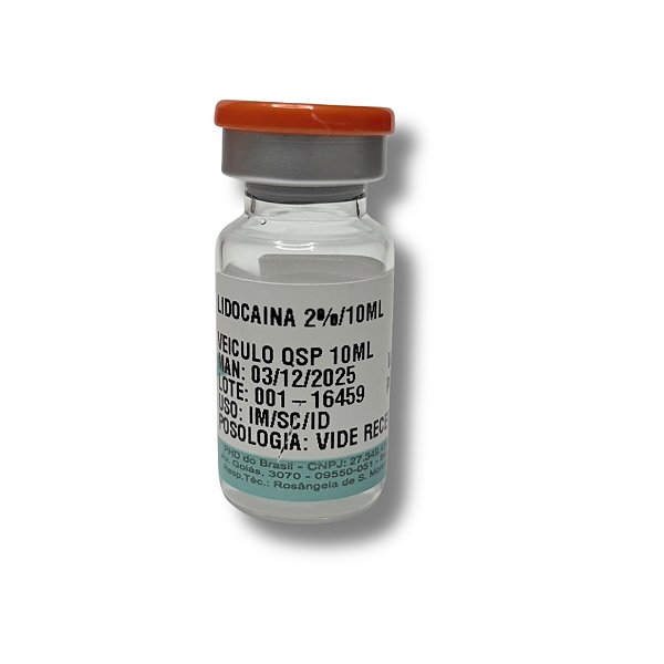 Lidocaína 2% sem vaso 10ml