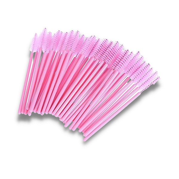 Escovinhas para Sobrancelhas Descartáveis Rosa 15 Unid.