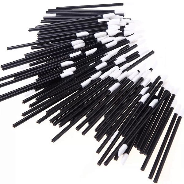 Bastão Pincel Aplicador Lip Gloss Preto 50 Uni.