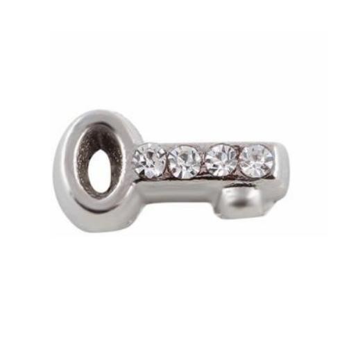 Charm - Chave Prata Com Pedras