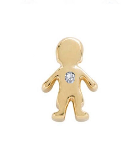 Charm - Menino com Cristal Dourado
