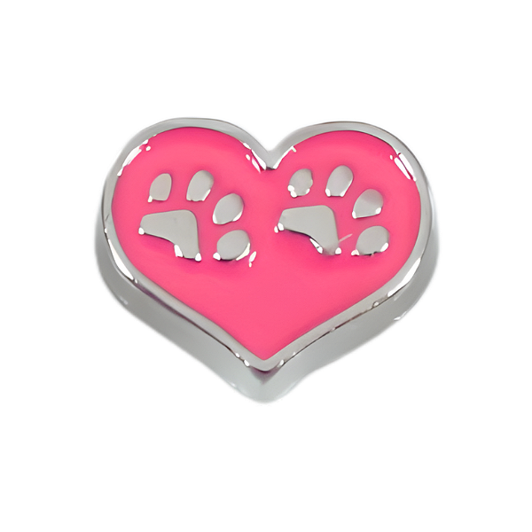 Charm - Coração Pata Rosa