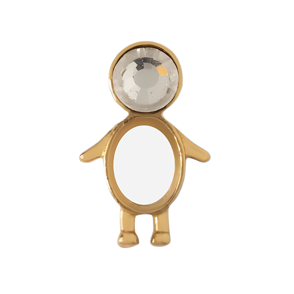 Charm - Menino ouro com Cristal Especial