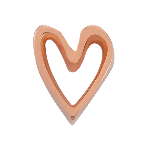 Charm - Coração Vazado Rosê Especial