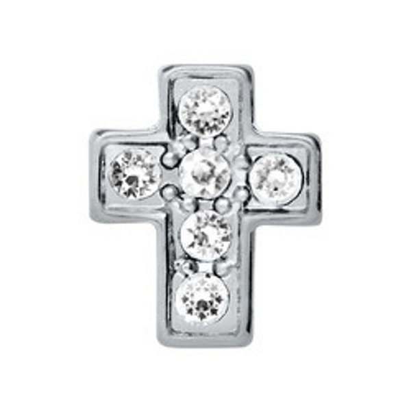 Charm - Cristal Cruz de Prata