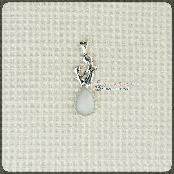 Pingente Mamãe e Bebê Prata