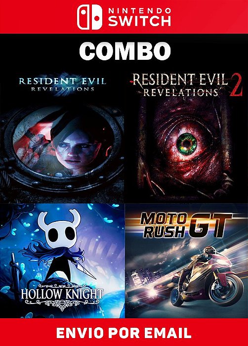 Resident Evil Revelations 1 e 2 + Hollow Knight + Moto Rush GT - NINTENDO  SWITCH MÍDIA DIGITAL - Sir Games - Jogos Digitais para PS3, PS4, PS5 e  Nintendo Switch