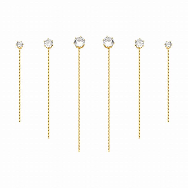 Brinco Longo Ponto de Luz Banho de Ouro 18K