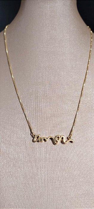 Colar Amor Banho de Ouro 18K