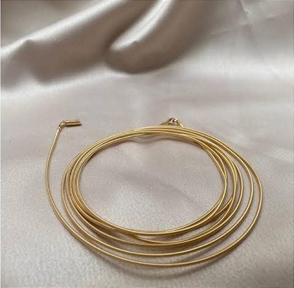 Pulseira Corda Violão Banho de Ouro 18K